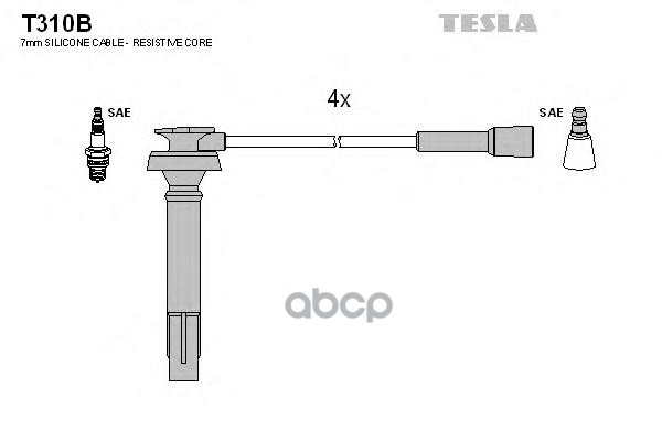 Провода высоковольтные компл. Subaru TESLA T310B TESLA арт. T310B