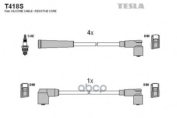 Провода В/В Силик.100% Нива 21213 Tesla (T 418S) Tesla T418s TESLA арт. T418S