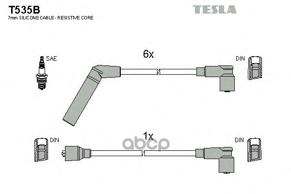 Провода Высоковольтные Компл. Mitsubishi Pajero/Sigma Tesla T535b TESLA арт. T535B