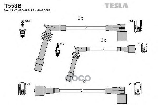 Провода зажигания Opel Astra F 1991-94 2.0 TESLA арт. t558b