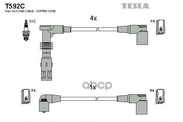 Провода Зажигания Audi 100 1992-94, A6 1994-97 2.0 Tesla T592c TESLA арт. T592C