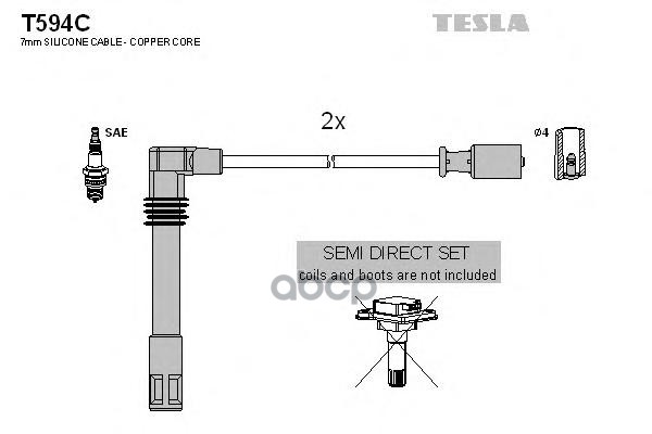 Провода высоковольтные компл. AUDI A4 VW Passat TESLA T594C TESLA арт. T594C