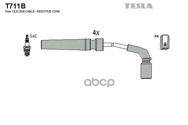 Провода в/в DAEWOO NEXIA/LANOS/ NUBIRA/REZZO к-т T711B TESLA арт. T711B