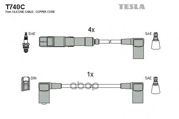 Провода Высоковольтные Mb M102 Tesla T740c TESLA арт. T740C