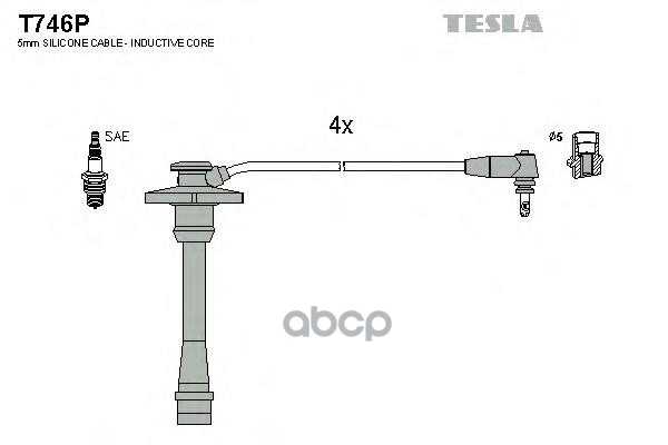 Провода высоковольтные TOYOTA COROLLA/CARINA 4EFE,7AFE TESLA T746P TESLA арт. T746P