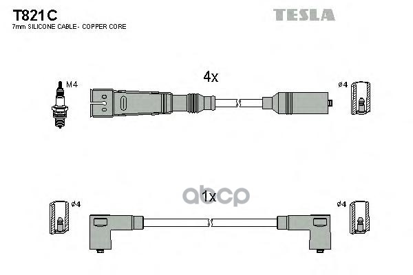 Провода Высоковольтные Компл. Tesla T821c TESLA арт. T821C