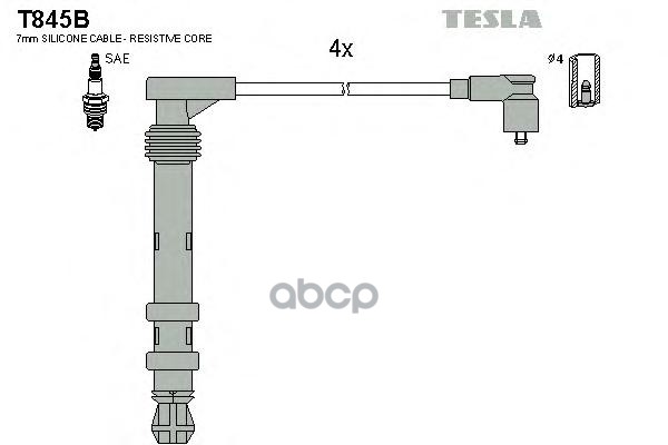 Провода Высоковольтные Компл. Fiat Doblo Tesla T845b TESLA арт. T845B