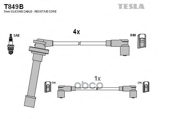 Провода высоковольтные компл. Nissan TESLA T849B TESLA арт. T849B