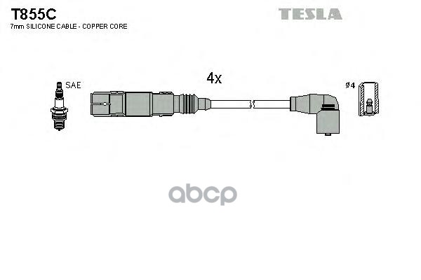 Провода высоковольтные компл. VAG TESLA T855C TESLA арт. T855C