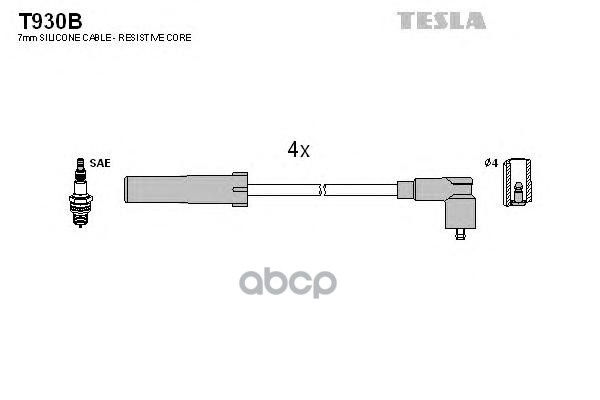 Провода высоковольтные RENAULT Logan 1.4-1.6 TESLA T930B TESLA арт. T930B