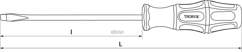 Отвертка Стержневая Шлицевая, Sl5х150 Мм THORVIK арт. SDL5150