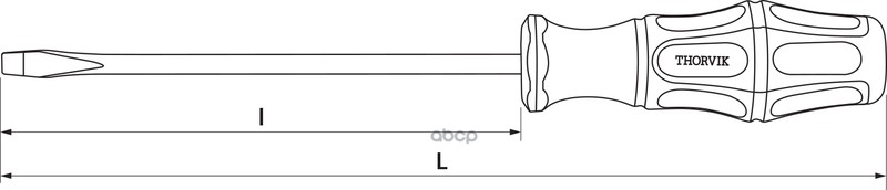Отвертка Стержневая Шлицевая, Sl6х125 Мм THORVIK арт. SDL6125