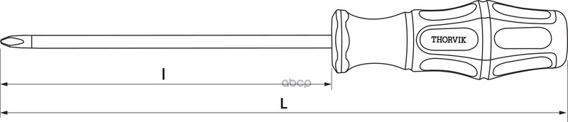 Отвертка Стержневая Крестовая, Ph0x75 Мм THORVIK арт. SDP0075