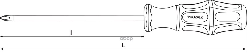 Отвертка Стержневая Крестовая, Ph2x100 Мм THORVIK арт. SDP2100