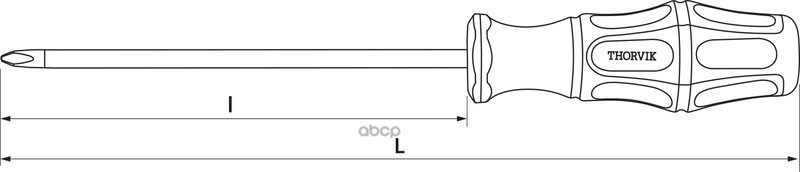 Отвертка Стержневая Крестовая, Ph3x200 Мм THORVIK арт. SDP3200
