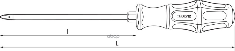 Отвертка Стержневая Ударная Крестовая, Ph2x150 Мм THORVIK арт. SDPG215