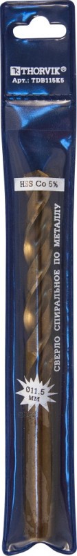 Сверло Спиральное По Металлу Hss Co В Пвх Упаковке, D6.0 Мм THORVIK арт. TDB060K5