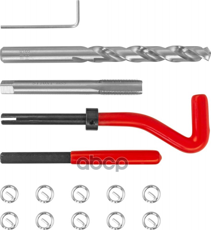 Набор Для Восстановления Резьбы 15 Пр: M10 X 1 Метчик, Вороток Установочный, Вставки THORVIK арт. TRIS101