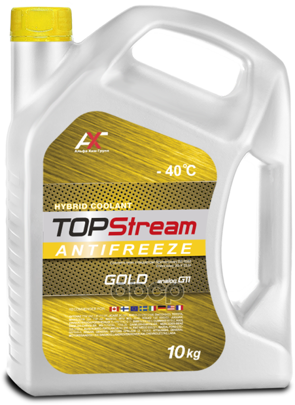 Антифриз Topstream Extra Gold (Жёлтый) G11 10 Л TOPStream арт. atsg00010