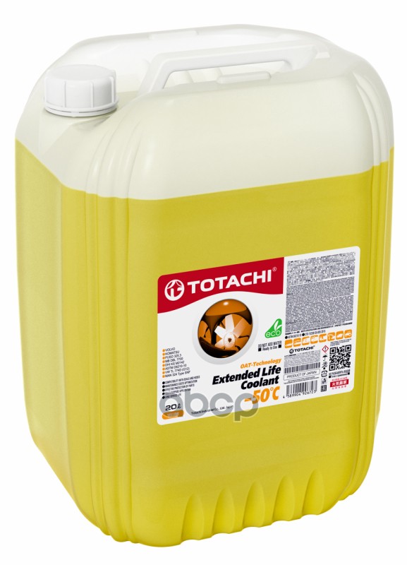 Антифриз, Готовый Раствор Elc -50°C Жёлтый 20Л TOTACHI арт. 43820