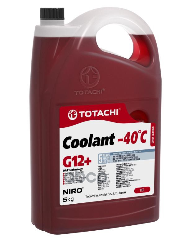 Антифриз Красный 43105 Niro Coolant -40 G12+ 5Кг TOTACHI арт. 4589904526770