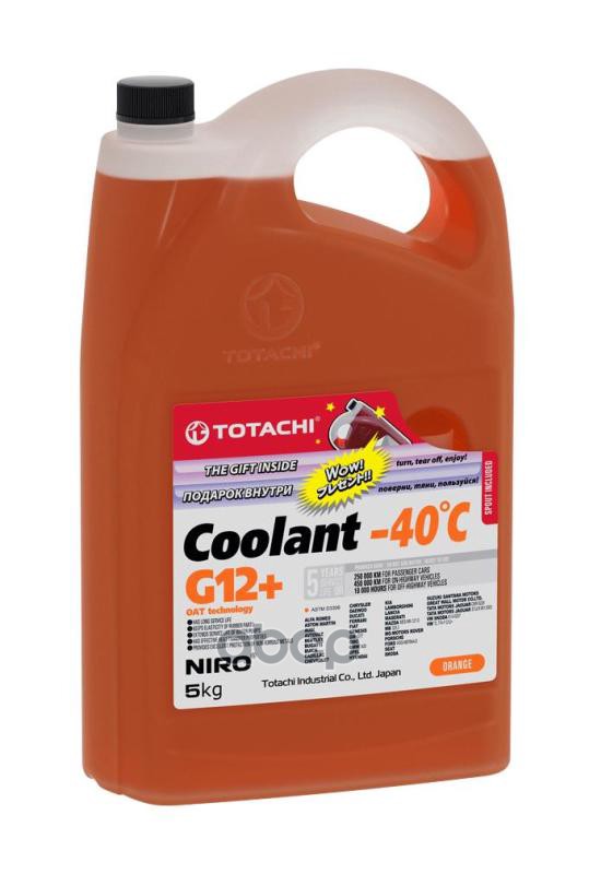 Антифриз, Готовый Раствор Niro Coolant G12+ -40°C Оранжевый 5Кг TOTACHI арт. 47305
