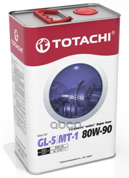 Масло трансмиссионное TOTACHI NIRO Super Gear минераL. GL-5/MT-1 80W-90 4л (4589904921957) 60904 TOTACHI арт. 60904