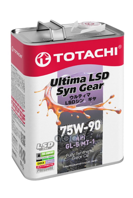 Масло трансмиссионное TOTACHI ULtima LSD Syn-Gear 75W-90 GL-5 4л (4589904931550) G3304 TOTACHI арт. G3304