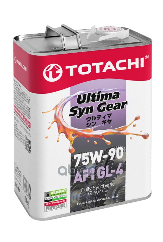 Масло трансмиссионное синтетическое Ultima Syn-Gear 75W90 GL-4 4л TOTACHI арт. G3504