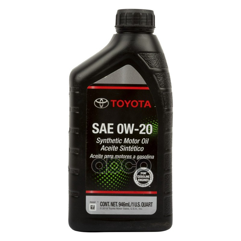 TOYOTA Масло моторное TOYOTA Motor Oil 0W-20 синтетическое 0,946 л 00279-0WQTE-6S