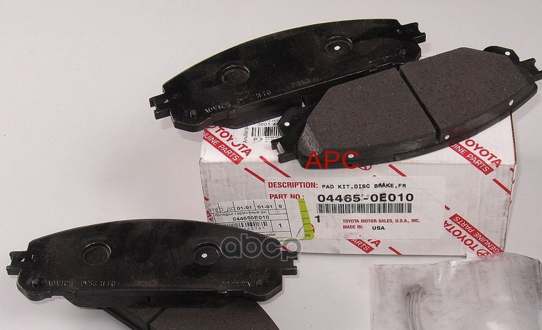Колодки передние Highlander 2007-2011 / RX270_Lexus 2010-2011 / RX3 TOYOTA 04465-0E010 TOYOTA арт. 04465-0E010