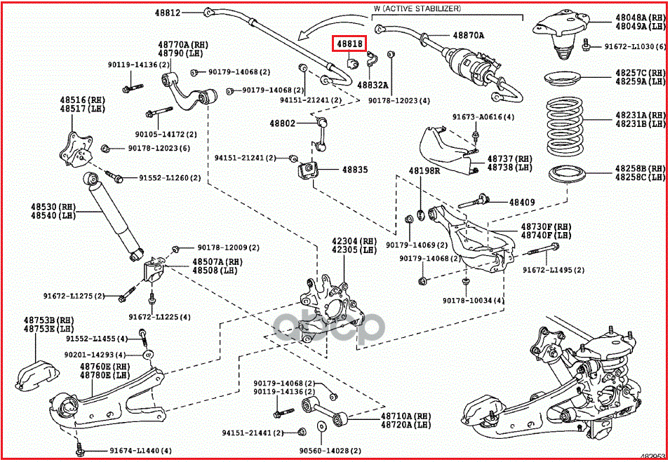 Втулка стабилизатора Lexus RX 08-15 TOYOTA арт. 48818-48070