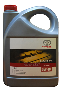 TOYOTA МОТОРНОЕ МАСЛО TOYOTA ENGINE OIL SYNTHETIC SAE 5W-40 (5Л) 888080835