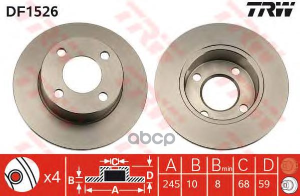 Диск Тормозной Задн Audi: 100 82-88, 100 Avant 82-90, 80 86-91, 80 91-94, 80 Avant 91-96, 90 84-87, 90 87-91, Cabriolet 91-00...