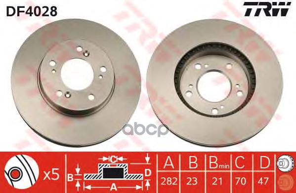 Диск Тормозной Передний Honda Cr-V I/Hr-V/Odussey / Acura Legend Iii Trw Df4028 TRW арт. DF4028
