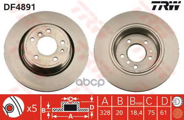 Диск Тормозной Задн Alpina: Roadster (Z8) 02- Bmw: 3 Кабрио (E46) 00-, 3 Купе (E46) 99-, 7 (E38) 94-01 , Z4 (E85) 03-, Z4 Куп...