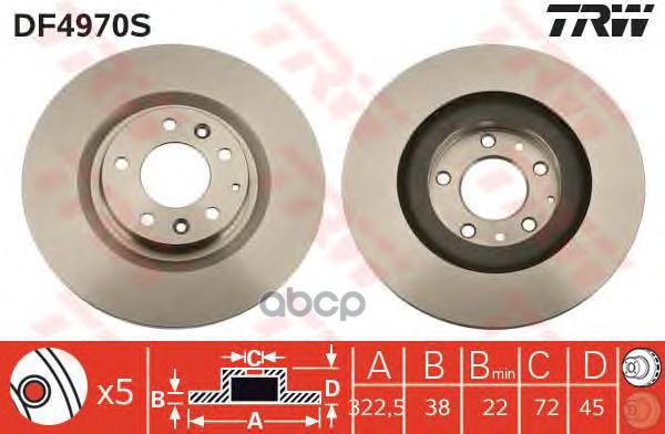 Диск Тормозной Передн Mazda: Rx 8 (Se17) 03- TRW арт. DF4970S