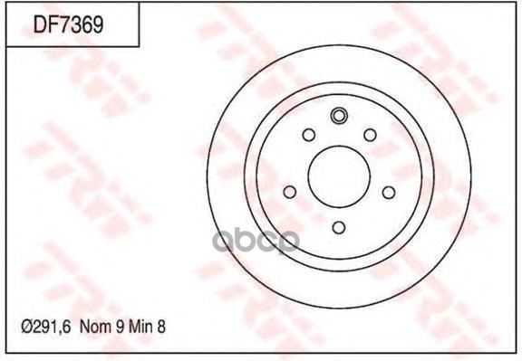 Диск тормозной задний NISSAN JUKE, QASHQAI, TEANA I-II (292мм) DF7369 TRW арт. DF7369