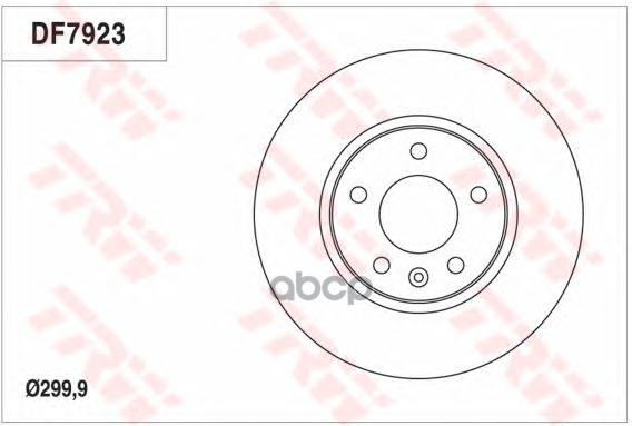 Диск тормозной передний OPEL ASTRA J 300мм DF7923 TRW арт. DF7923