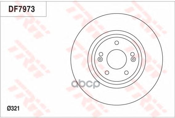 Диск тормозной передний HYUNDAI SANTA FE II-III, KIA SORENTO II DF7973 TRW арт. DF7973