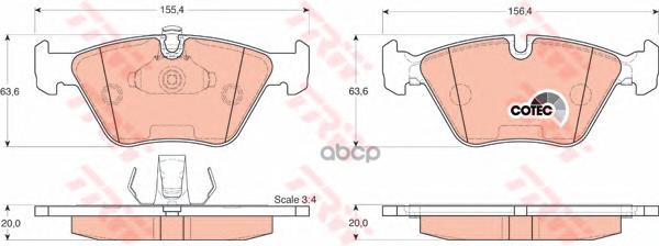 Колодки Тормозные Дисковые Передн Bmw: 5 95-03 TRW арт. GDB1264