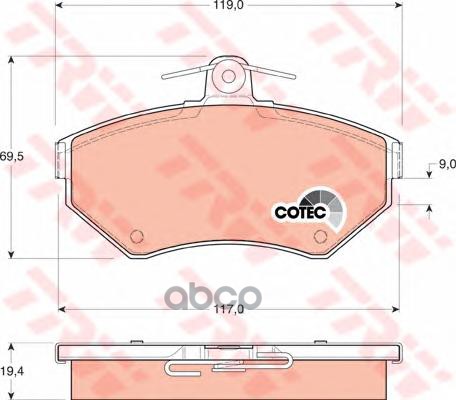 Колодки передние AD A4 VW B5 97->00 TRW GDB1266 TRW арт. GDB1266