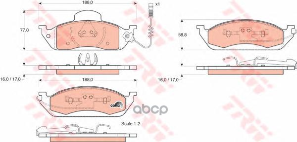 Колодки передние MB W163 2.3-3.5 TRW GDB1378 TRW арт. GDB1378