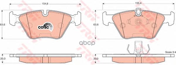 Колодки Передние Bmw E39 (11/96-) Gdb1404 TRW арт. GDB1404