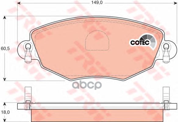 Колодки передние FORD MONDEO III GDB1434 TRW арт. GDB1434