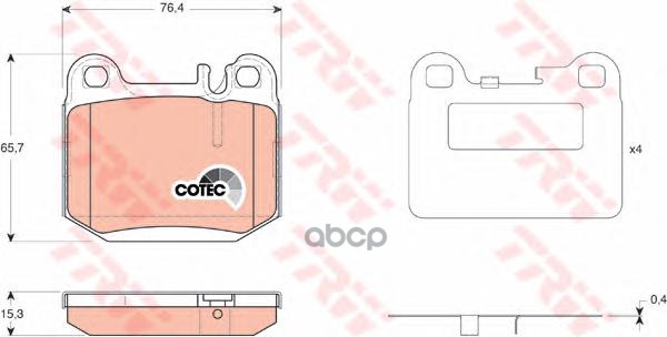 Колодки Тормозные Дисковые | Зад | TRW арт. GDB1457