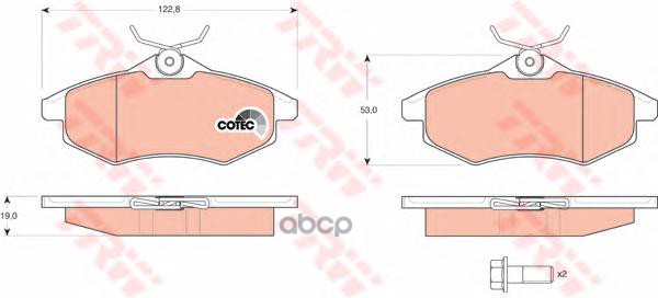 Колодки передние CITROEN C2/C3 TRW GDB1495 TRW арт. GDB1495