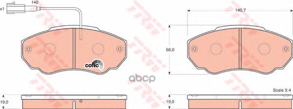 Колодки передние FIAT Ducato Sollers (280mm диск) TRW GDB1517 TRW арт. GDB1517