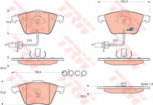 Колодки Передние Ad A6 97-05/A6q/Allroad(00-05) Trw Gdb1528 TRW арт. GDB1528