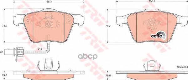 Колодки Тормозные Дисковые TRW арт. GDB1554